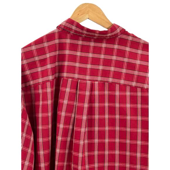 Consensus Shirt Size X Large Mens Red Plaid Long Sleeve Button Down Collar Shirt - Picture 9 of 11